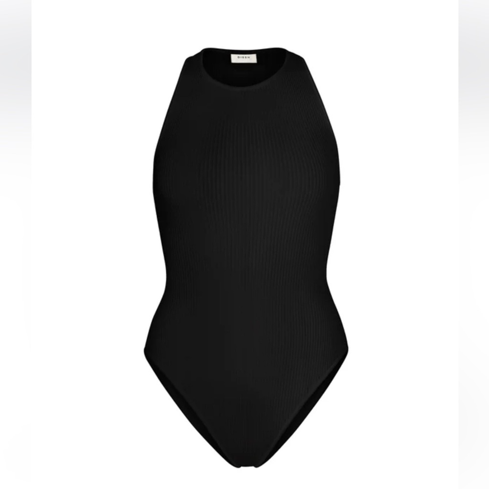 DISSH Black Ribbed Halter Bodysuit - Picture 2 of 7
